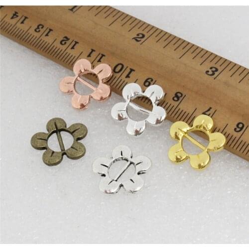 50pcs/lot Bronze Silver Gold Slider Flat for Bracelet Necklace Cord Beads watch Chain Beads DIY Accessory 16mm Hole:6mm K05301