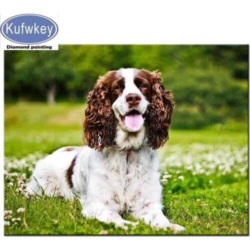 5d diamond painting full drill english springer spaniel 5d crystal cross diamonds animals painting dog pet diamond embroidery 3d
