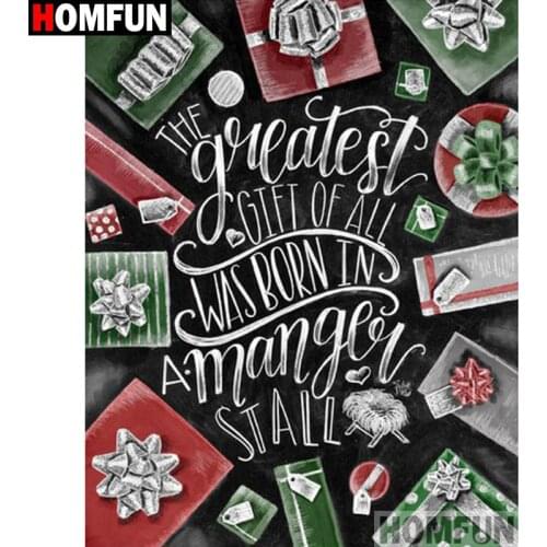 HOMFUN Full Square/Round Drill 5D DIY Diamond Painting "Text landscape" Embroidery Cross Stitch 5D Home Decor Gift A17472