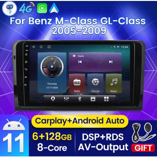 6G+128G Android 11 Car Radio For Mercedes Benz ML W164 GL GL320 ML350 ML500 X164 GL350 GL450 2005-2012 Multimedia Dvd Player DSP