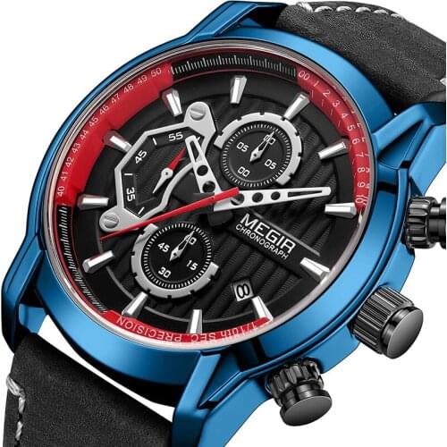 MEGIR 2019 Top Brand Watches Mens Sport Chronograph Waterproof Casual Clocks For Mans Fashion Wrist Watches Men Montre Homme