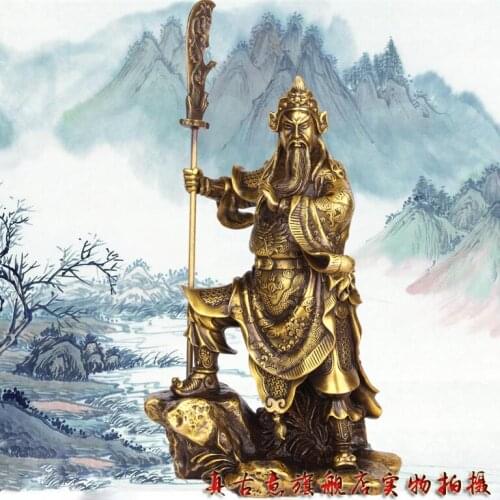 Really old-fashioned light copper oversized ornaments Home Furnishing decoration Feng Shui Guan Wu God crafts decoration