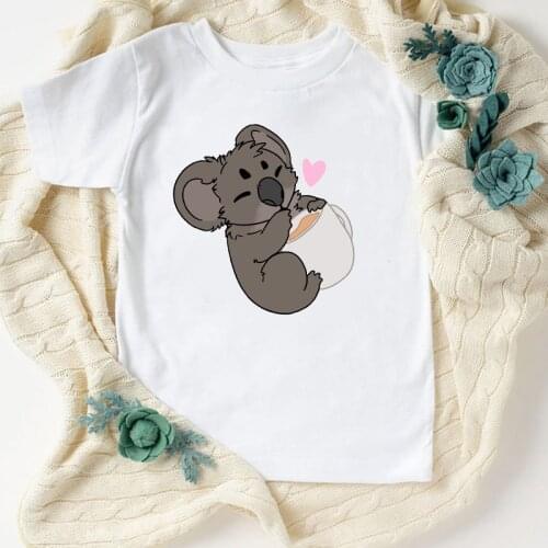 Little Bear Lovely Kawaii Print T-Shirt Baby Kids Clothes Girls T Shirts Children Gift Harajuku Cartoon Graphic T Shirt Newest