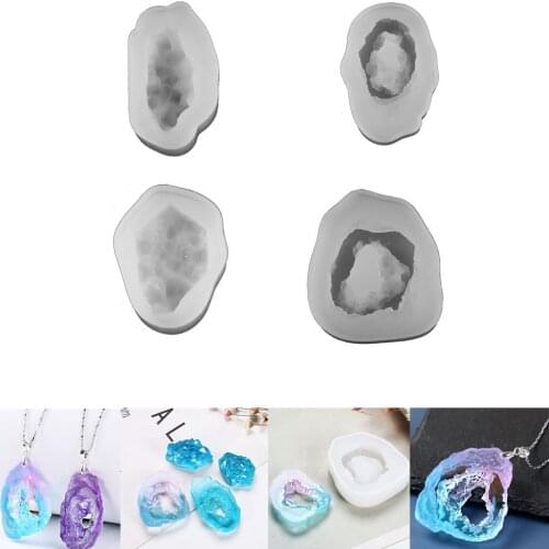 Crystal Cluster Pendants Silicone Molds Crystal Epoxy Resin Mold Irregular Geometric Casting Mould for DIY Craft Jewelry Pendant