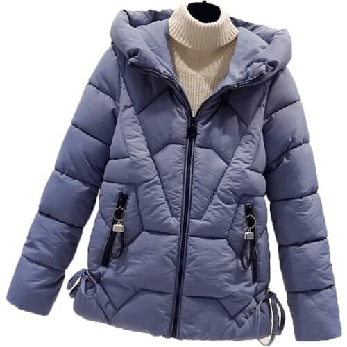 ZG1334 New autumn winter 2019 women fashion short section casual hooded bread cotton-padded jacket coat cheap wholesale
