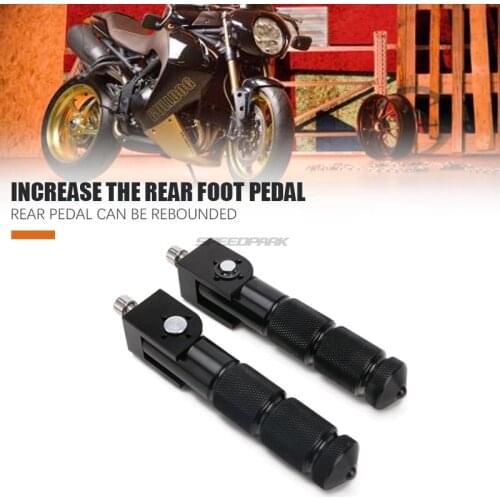 Motorcycle Parts Black CNC Aluminum Universal Motor Bike Folding Footrests Footpegs Foot Rests Pegs Rear Pedals For BMW Honda