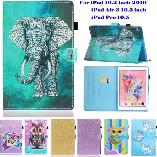 Cartoon Case For Apple iPad Pro 10.5" iPad Air 3 iPad 10.2 2019 Protective Skin Shell PU Leather Stand Magnet Smart Funda Cover