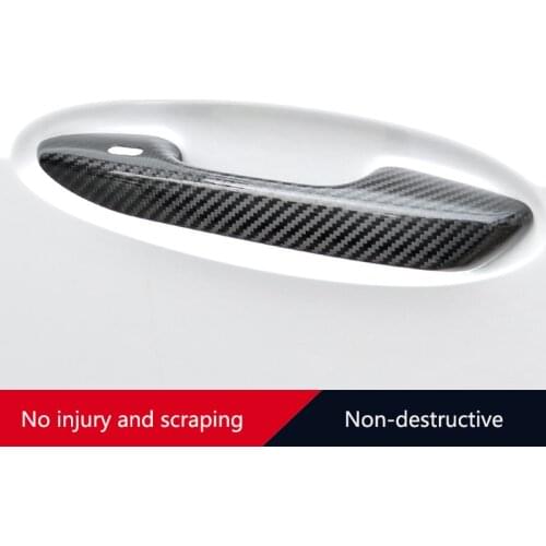 QHCP Real Carbon Fiber Car Door Handle Trims Decoration Covers Protector Fit For Lexus UX200 260H 2019 2020 Exterior Accessories