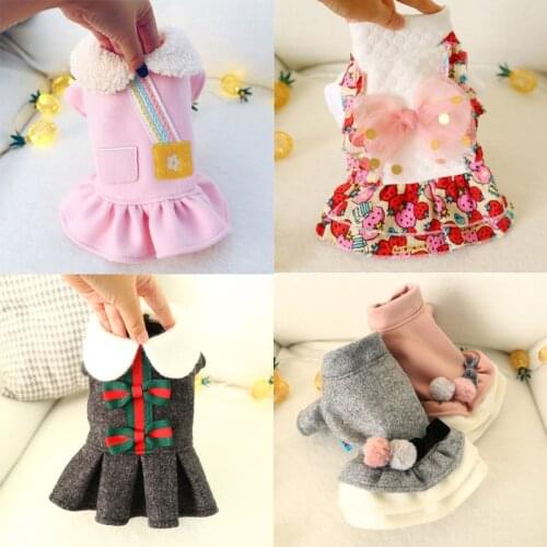 Lovely Pet Dress for Wedding Party Autumn Winter Dog Princess Dress Puppy Dress Girl For Teddy Bichon Dog Dresses For Small Dogs