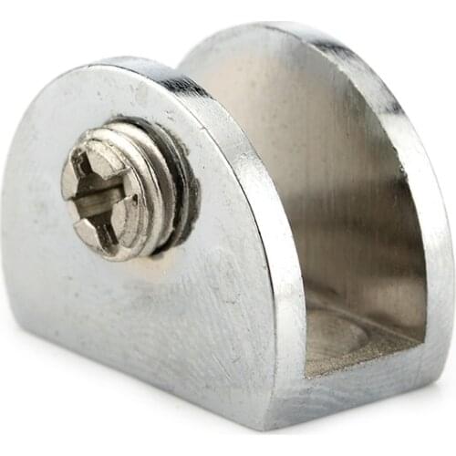 Half Round-shape Glass Clamps Plane Zinc Alloy Shelves Support Corner Bracket Clips Furniture Hardware Brackets 10Pcs