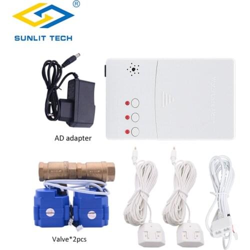 WLD-807 Water Leakage Sensor with Auto Shut Off Valve 1/2"(DN15) For Home Smart Water Detector Alarm Kit Flood Alert Overflow