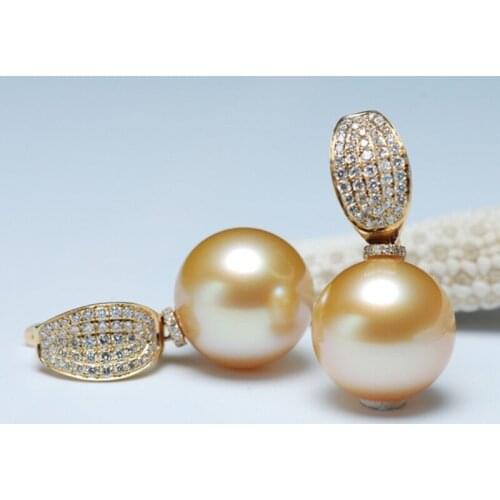 Sinya 18k Au750 Gold diamond stud earring with Natural southsea pearls fashion design fine jewelry for women girls Mum 2019 news