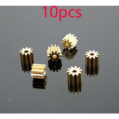 10pcs 102A Copper Gear Modulus 0.5 10T Teeth Shaft Hole Dia 2mm Metal Pinion Connecting Adapter for RC Model DIY Axle Fixing Par