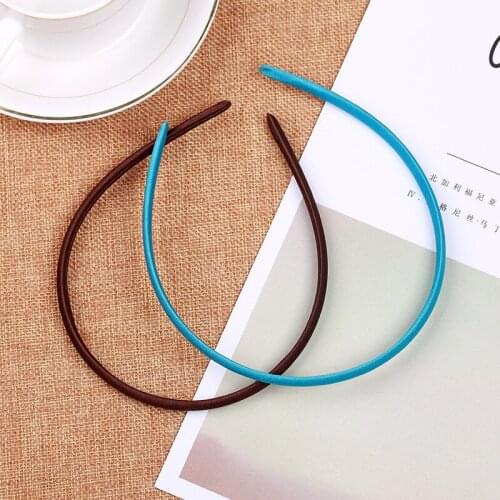 10pcs Satin Covered Headbands 1cm Girls Women DIY Satin Fabric Covered Ribbon Headbands Hairband Colorful Hair Accessories Tiara