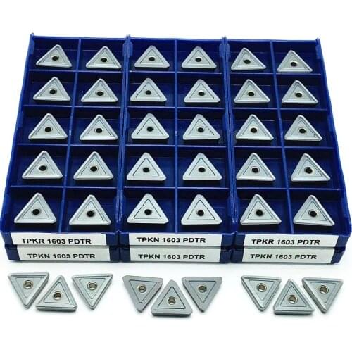 10PCS TPKR1603 TPKN1603 PDTR LT30 carbide PVD end cover CNC stainless steel cutting blade TPKN 1603