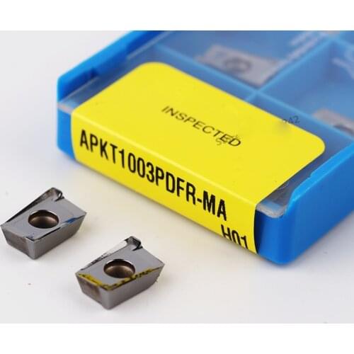 10pcs APKT1003PDFR-MA H01 100% original Aluminum Cutter blade Carbide Insert Cutting Tool CNC Lathe Tool Inserts