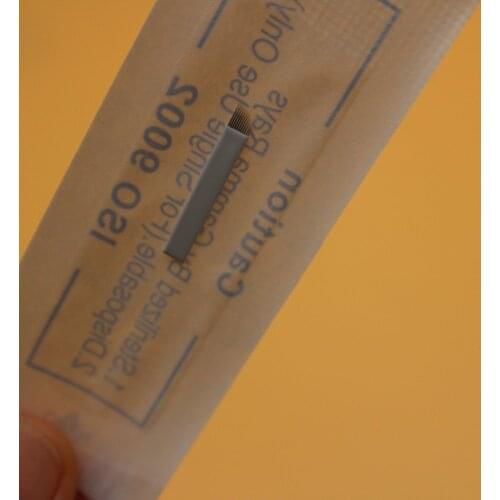 100PCS 11 Pin Microblading Needles Permanent Makeup Eyebrow Blade For 3D Embroidery Manual Tattoo Pen Machine Cosmetic Eyebrows