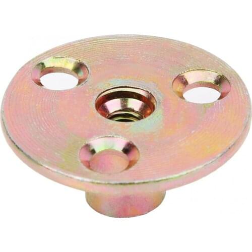 5Pcs M6/M8/M10 T Nut Galvanized Iron 3 Hole Flange Fixing Nut Woodworking Furniture Connection Fastener Parts Round Base Tee Nut