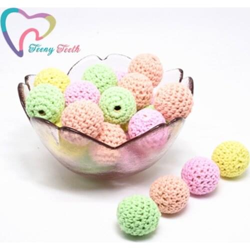 50 PCS 16/20 MM Baby Wooden Teether Crochet Beads Chewable Beads DIY Wooden Teething Rodent Nursing Necklace Children Product