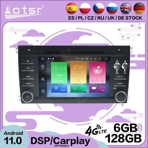 6+128G Carplay Android 11 For Porsche Cayenne 2003-2010 Multimedia GPS Screen Video Player Radio Receiver Audio Stereo Head Unit