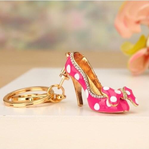 60pcs Rhinestone dot high heel keychain purse hanger wedding bridal showers favors, valentines day lady gifts WB28