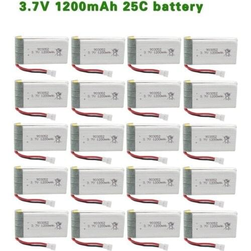 3.7V 1200mah Lipo Battery For SYMA X5 X5C X5SC X5SH X5SW H11WH H11C HQ898B RC Quadcopter Spare Parts 3.7V Drone Battery 20pcs