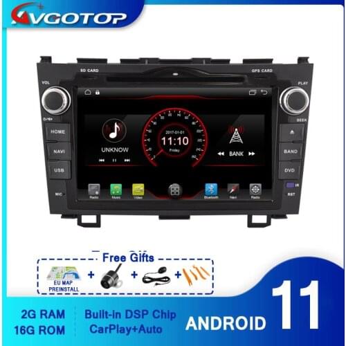 AVGOTOP Android 10 WINCE Bluetooth GPS Car Radio DVD Player for HONDA CRV 2G 16G MP3 MP4 Wifi Vehicle Multimedia