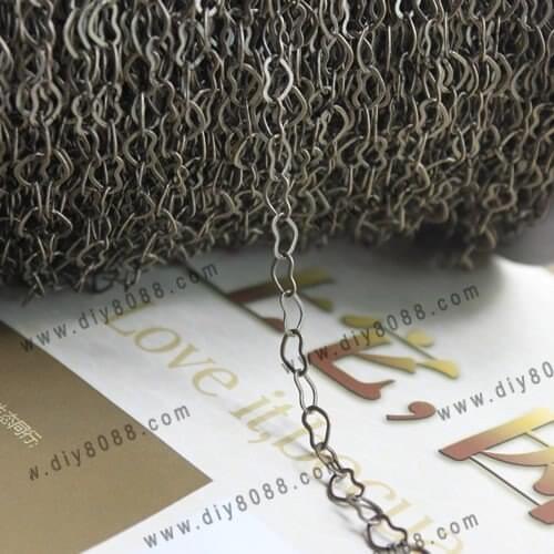 Free shipping!!!! 100m/lot bronze tone Copper Chain Heart Link Chains 3*4mm