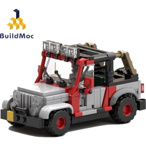 Buildmoc Classic Technic Car Willis Antiaircraft Gun City Suv Vehicle Jurassic Car Park Explorersoldier Building Blocks Toys