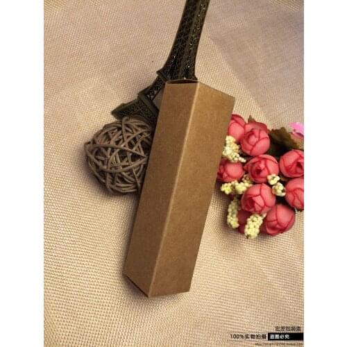 2*2*8.5cm Essential Oil Bottle Brown Kraft Paper Event Box Lipstick Perfume Cosmetic Nail Polish Gift Packaging Box 100Pcs/Lot
