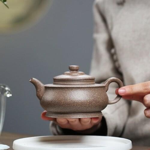 Teacher all hand made pot Huang Longshan gao ore storage period of mud are recommended the teapot tea sets