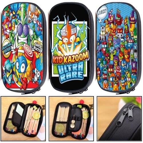 Hot Students Super Zings Pencil Case Boys Girls Superzings Pen Bag Teens Stationery Bag Kids Cartoon Pencil Holder Surprise Gift