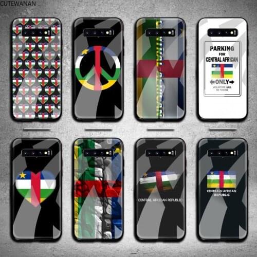 Central Africa flag Phone Case Tempered Glass For Samsung S20 Plus S7 S8 S9 S10 Note 8 9 10 Plus