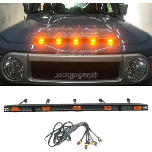 For Toyota FJ Cruiser 2007-2020 LED Vehicles Bonnet Hood Light Bars Decor 5LED Car modification Auto parts