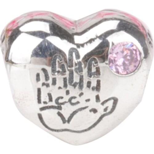 100% Authentic 925 Sterling Silver Palm love beads Fit Original Bracelet Necklace DIY Jewelry