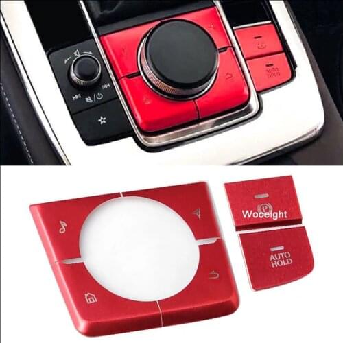 Wooeight Electronic Handbrake Multimedia Button Sequin Cover Frame Trim Fit For Mazda 3 Axela CX-4 CX-5 CX-8 CX-30 MX-30 Atenza