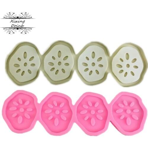 DIY lotus root and lotus root shape silica gel mold fudge chocolate dessert cake decoration tool baking mold