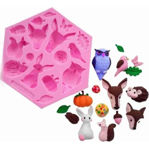 Forest Animal Mould Silicone Molds Woodland Cake Decorative Mold ToolsCake Decorating Fondant Mold kitchen Accessories Tools