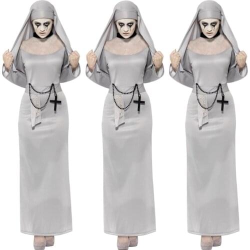 Halloween Cosplay Vampire Priest Nuns Witch Horror Zombie Nuns Masquerade Party Costumes