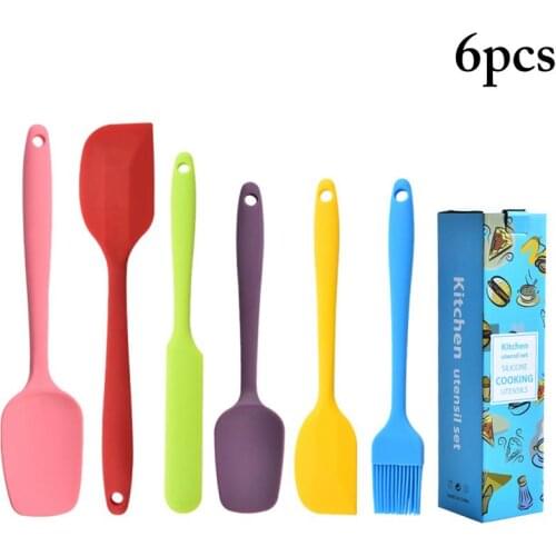 Kapmore 6Pcs Food Grade Silicone Kitchen Utensil Set Heat Resistant Cooking Utensil Baking Utensil Cooking Tools Accessories