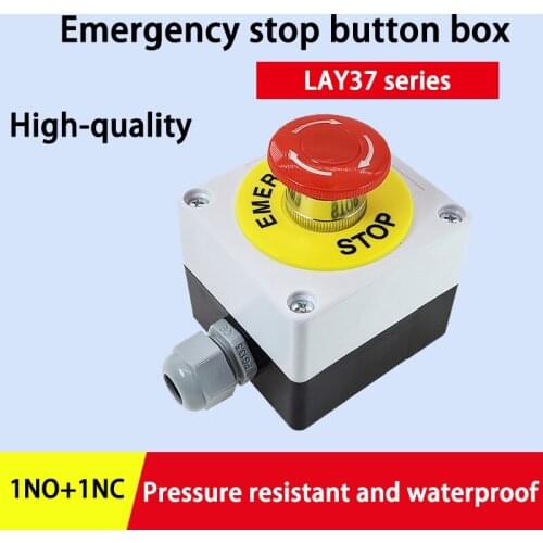 Emergency Stop Push Button Switch With Box 22mm 1 NO 1 NC 10A 660v Waterproof Box Hand-Held Button Explosion-proof anti-corrosi