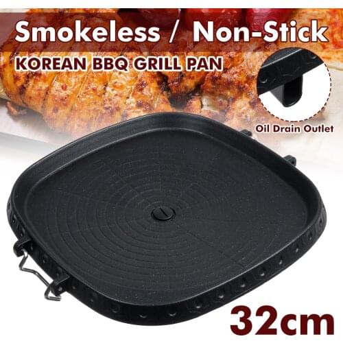 Gas Stove Grill Box 32cm Square Maifan Stone Coating Garden Party Outdoor Picnic Beach Korean BBQ Plate Non-Stick Aluminum