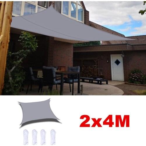 2x4M Summer Outdoor Waterproof and UV Shade Sail Oxford Cloth Rectangle Shade Canvas Garden Terrace Canopy Camping Sun Shelter