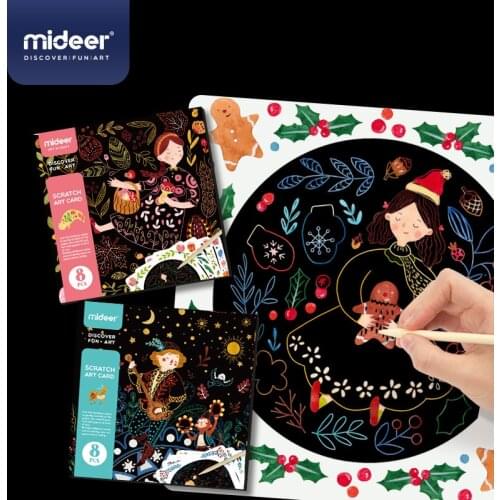 MiDeer scratch art card Children scraping paper handmade DIY drawing card early learning education toys 3Y