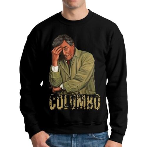 Columbo Retro Peter Falk Mens Hoodie Long Sleeve Family 100% Cotton Vintage Pullover