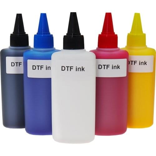 100ML DTF Ink Kit 5 Color Available Transfer Ink For DTF Direct Transfer Film Printer for PET Film Hot Melt Powder Transfer Film