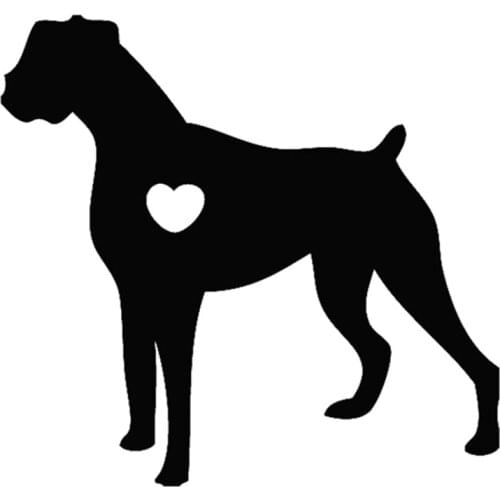 12x12cm I Love My Boxer Dog Animal Black/white dog Car Sticker waterproof decals Car Styling Accessories Window Decor CL013