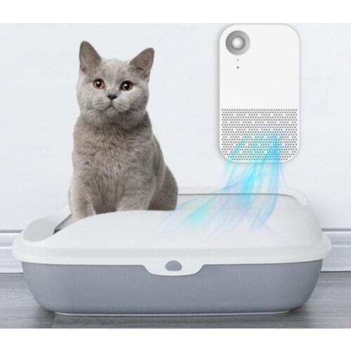 Cat Litter Box Air Purifier Odor Eliminator For Cat Dog Deodorizer Battery Powered Biosensing System Cleaning Control The Odor
