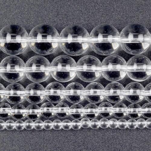 Wholesale Lake White Glass Crystal Round Loose Spacer Beads For Jewelry Making 4/6/8/10/12mm DIY Bracelet Necklace