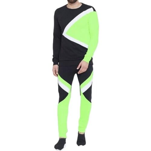 Wholesale sport tracksuit for men color phase fashionable style mens tracksuit